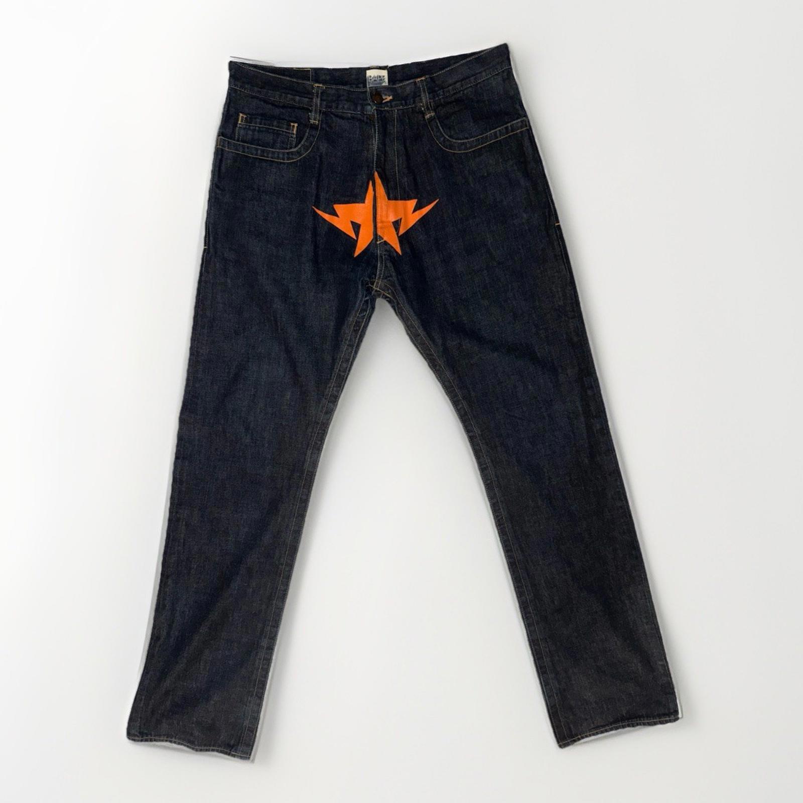Bape A Bathing Ape Vintage Denim Jeans Mens Sz Large 33x33